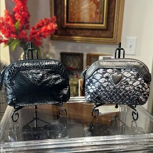 Brighton Black and Gray Snake coin purses
